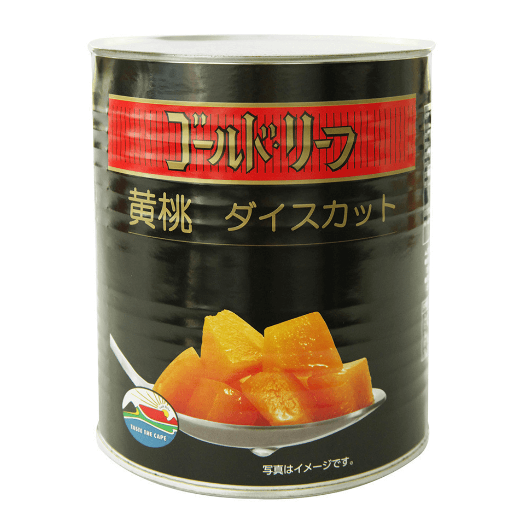 正栄食品 | ゴールドリーフ 黄桃ダイス / 1号缶