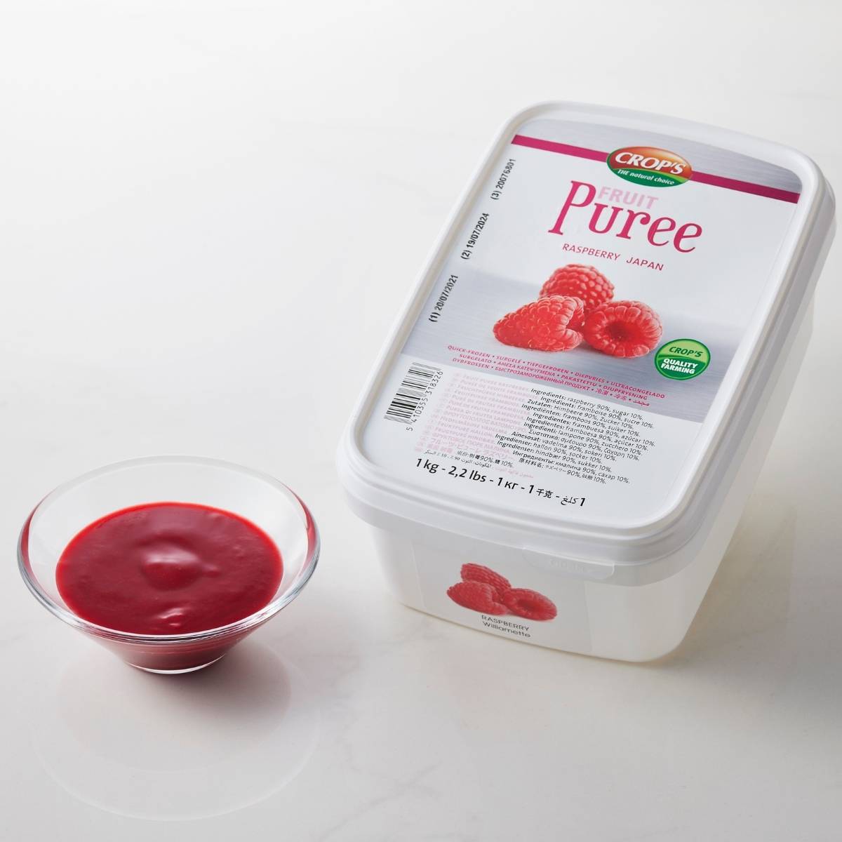 CROP'S (ｸﾛｯﾌﾟｽ) | フランボワーズピューレ / 1kgトレー×6